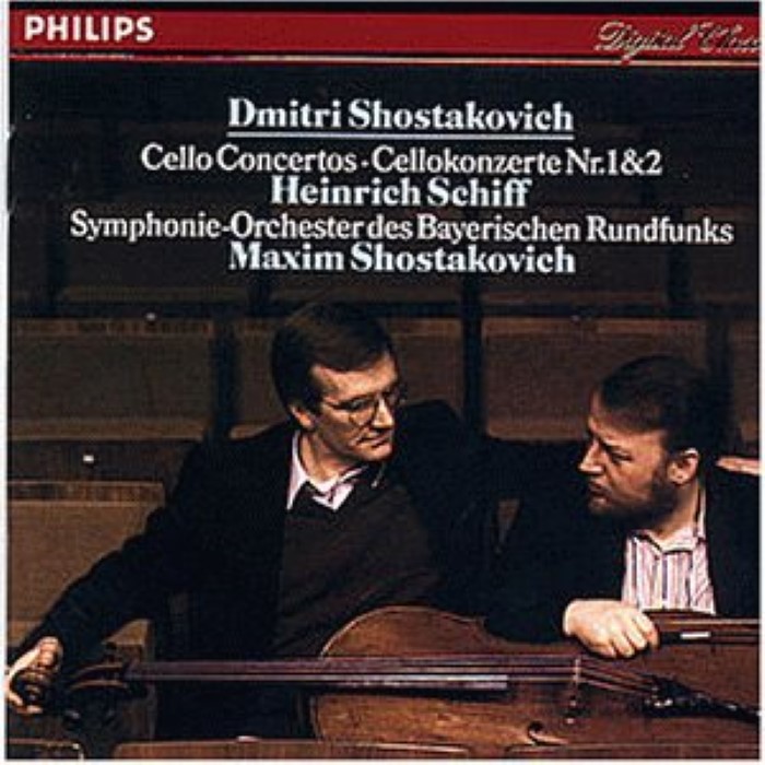 Cello Concertos Nos. 1, 2 (Symphonie-Orchester des Bayerischen Rundfunks feat. conductor: Maxim Shostakovich, cello: Heinrich Schiff)