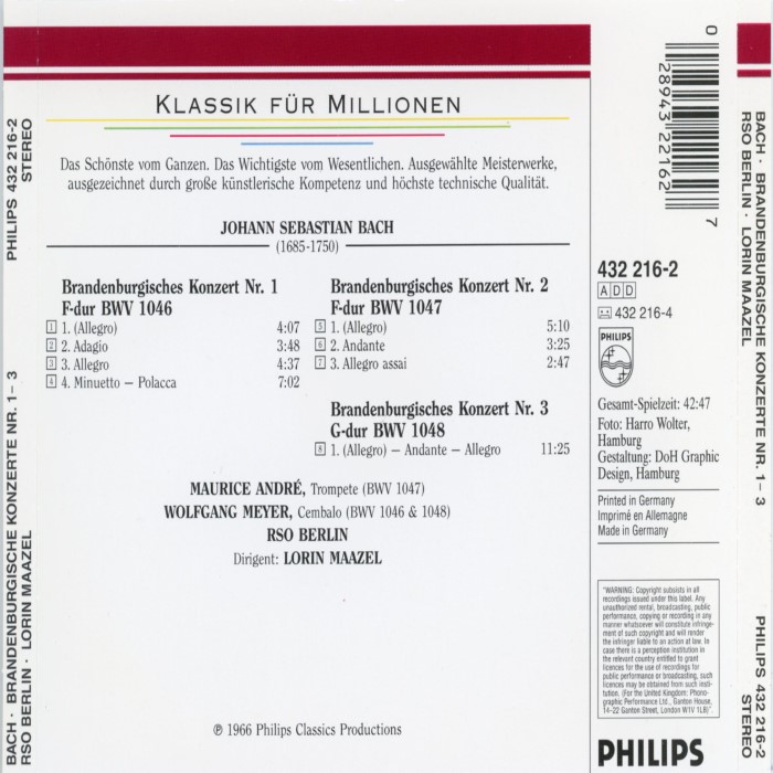 Brandenburgische Konzerte 1-3 by Lorin Maazel